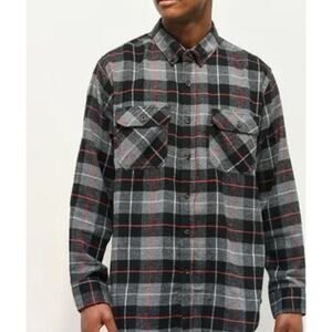 Montage Gray Cotton‎ Flannel Shirt Size M